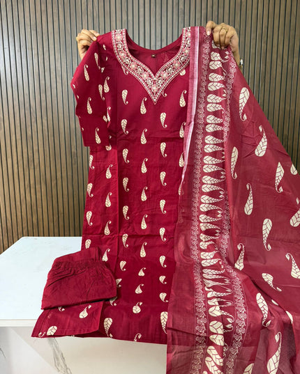 Dhabu cotton 3 piece sets