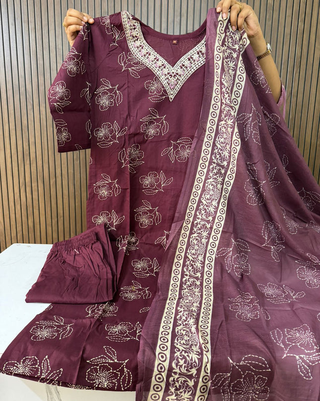 Dhabu cotton 3 piece sets