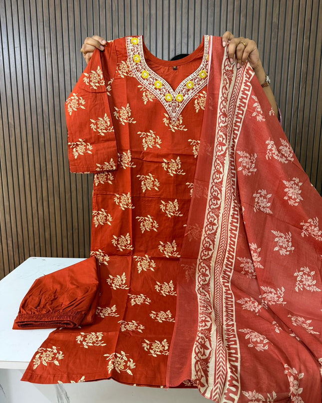 Dhabu cotton 3 piece sets