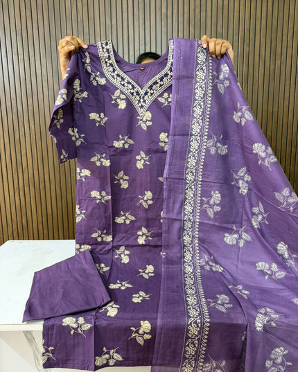 Dhabu cotton 3 piece sets