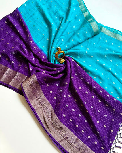 Pure chinon fabric saree