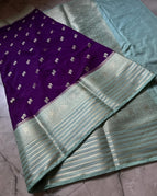 Deep purple body with a light mint green