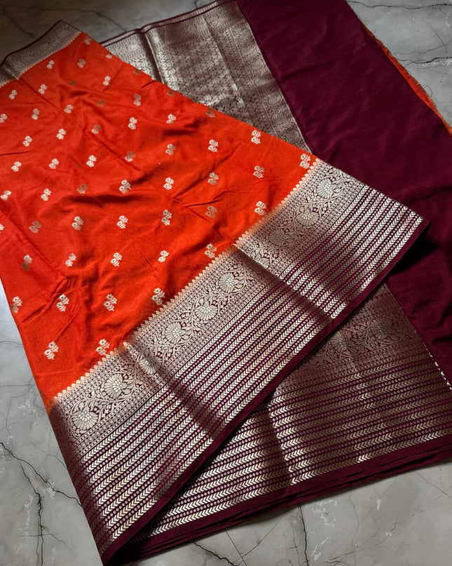 BANARASI SEMI GEORGETTE  DYED SAREES
