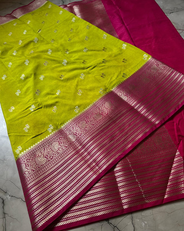 BANARASI SEMI GEORGETTE  DYED SAREES