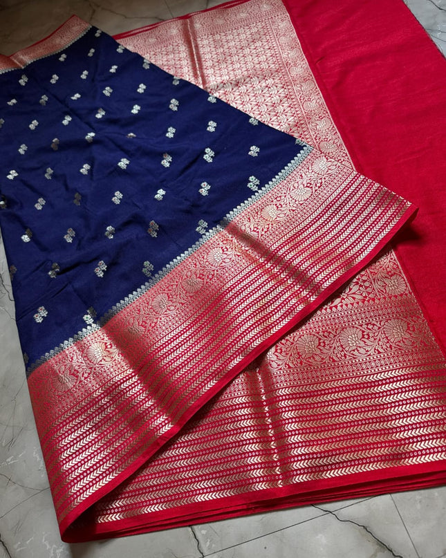 BANARASI SEMI GEORGETTE  DYED SAREES