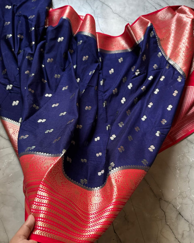 BANARASI SEMI GEORGETTE  DYED SAREES