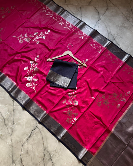 BANARASI SEMI GEORGETTE  DYED SAREES