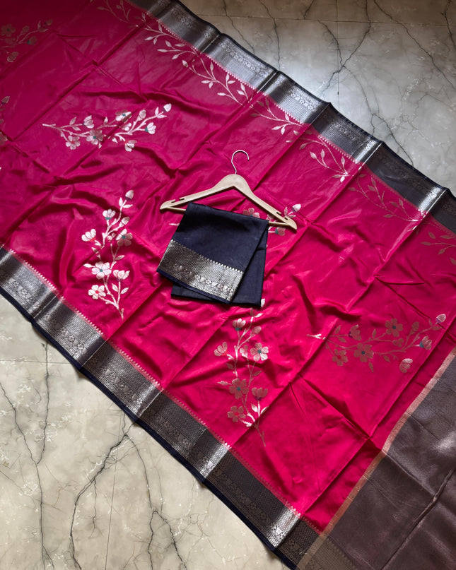 BANARASI SEMI GEORGETTE  DYED SAREES