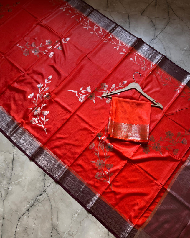 BANARASI SEMI GEORGETTE  DYED SAREES