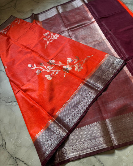 BANARASI SEMI GEORGETTE  DYED SAREES