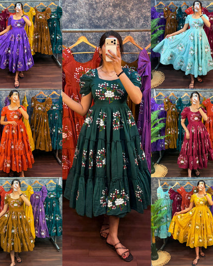 Premium Embroidery Midi gown