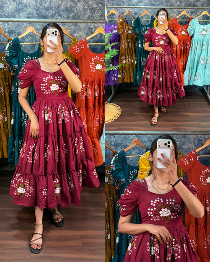 Premium Embroidery Midi gown