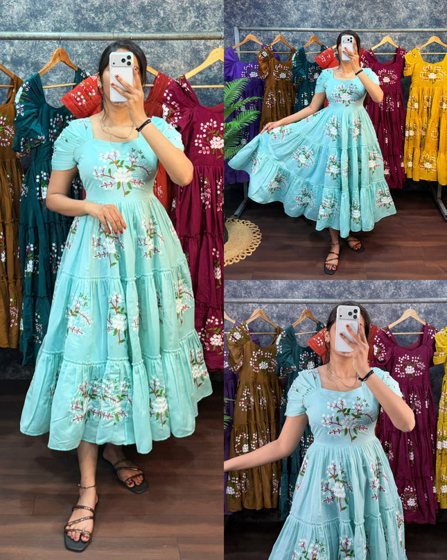 Premium Embroidery Midi gown