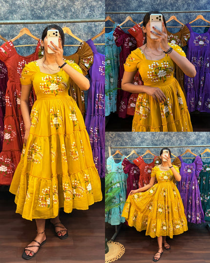Premium Embroidery Midi gown