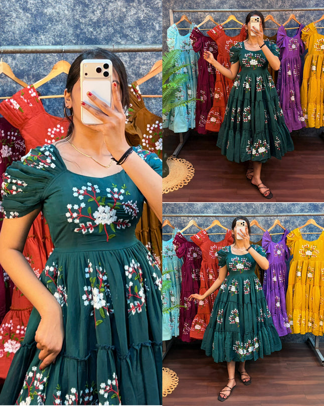 Premium Embroidery Midi gown
