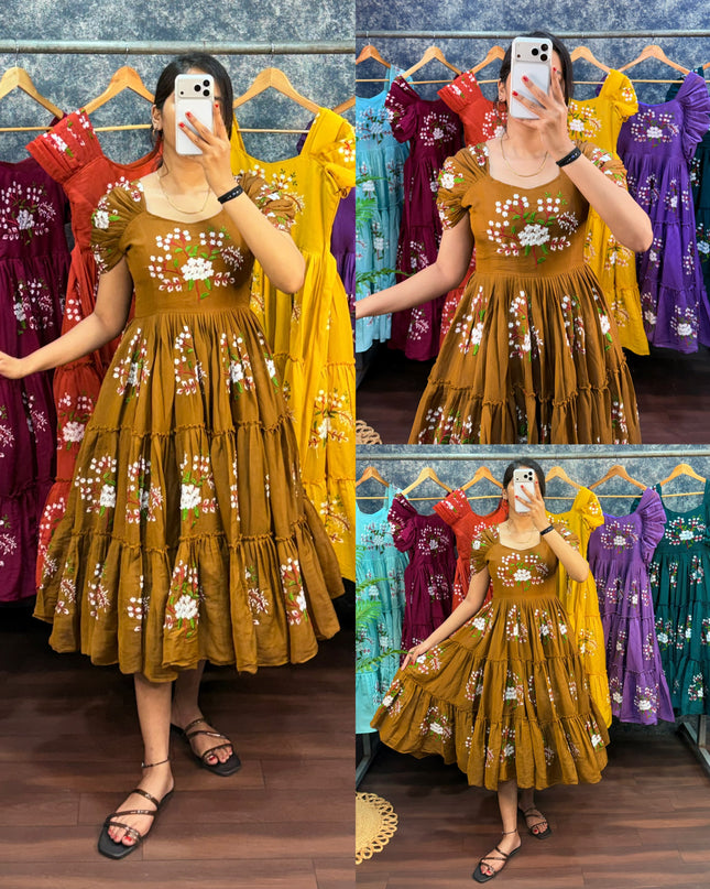 Premium Embroidery Midi gown