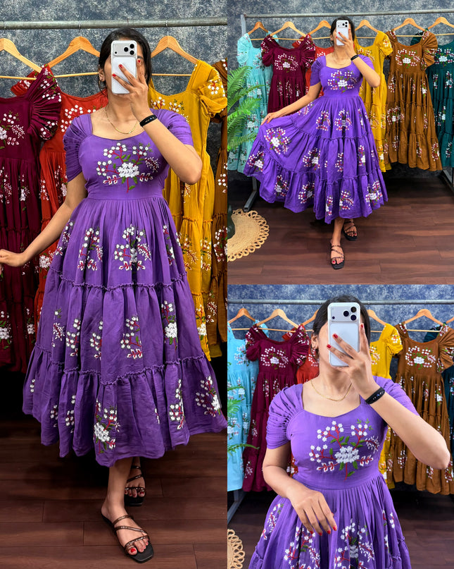 Premium Embroidery Midi gown