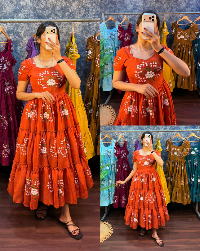 Premium Embroidery Midi gown