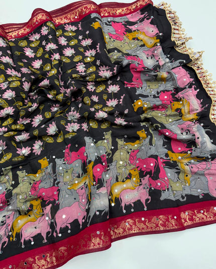 pichwai mirror sarees