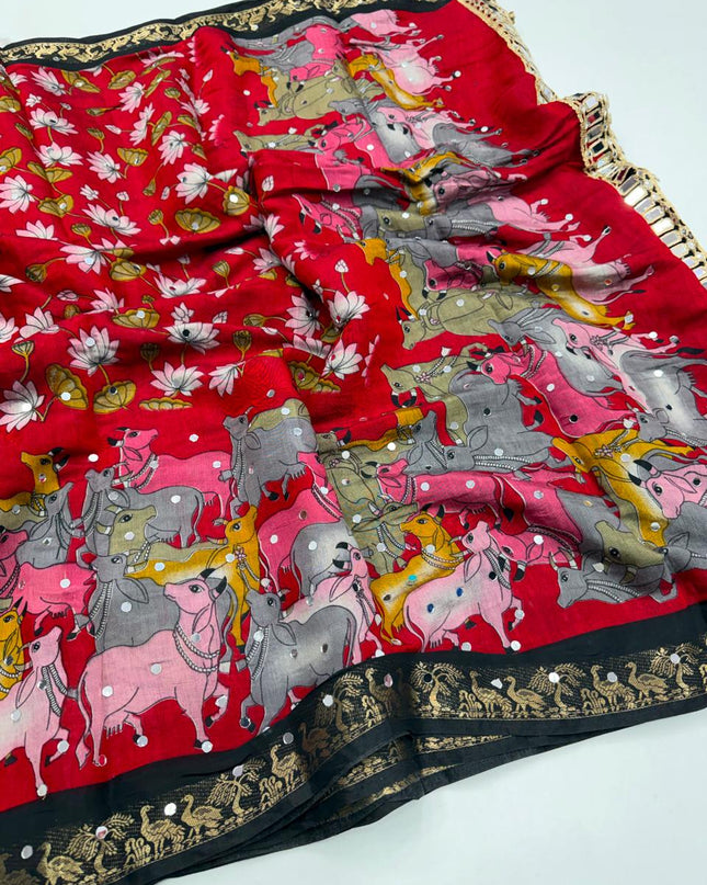 pichwai mirror sarees