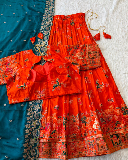 meena weaving lehenga
