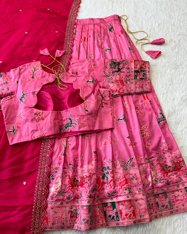meena weaving lehenga