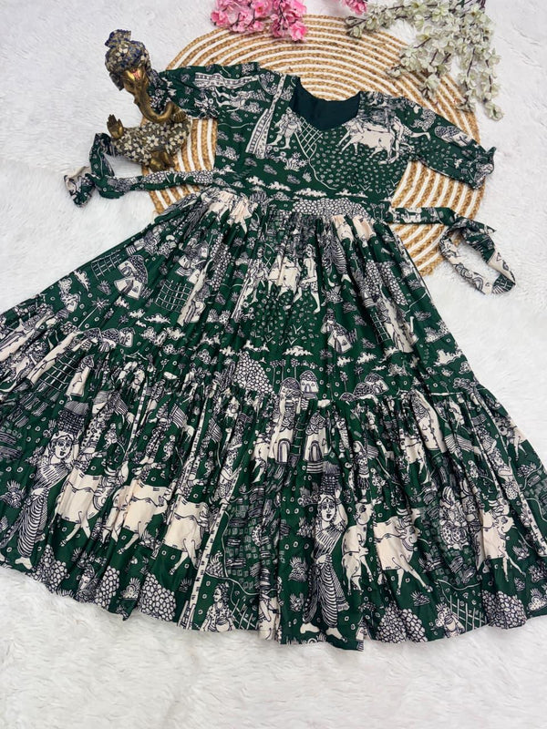 Cow Print Muslin Layered Dress