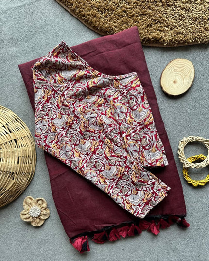 khadi saree with stretchable blouse