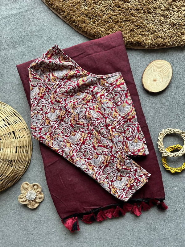 Khadi Saree with Stretchable Blouse