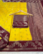 Yellow with maroon