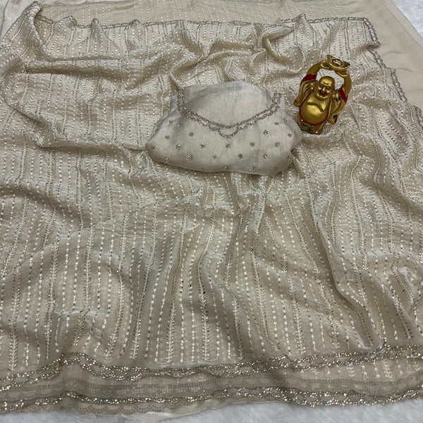 Vennela Fendy Satin Beads Work Saree