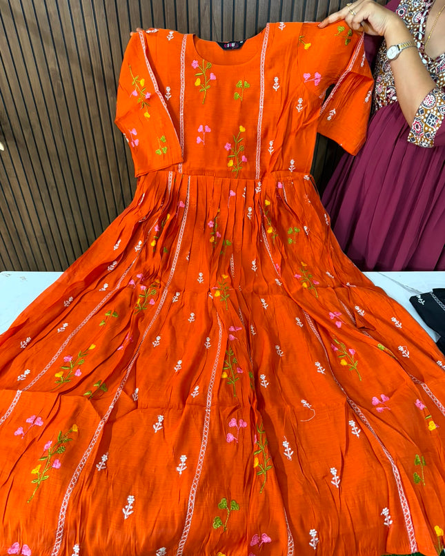 Mul chanderi frocks