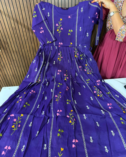 Mul chanderi frocks