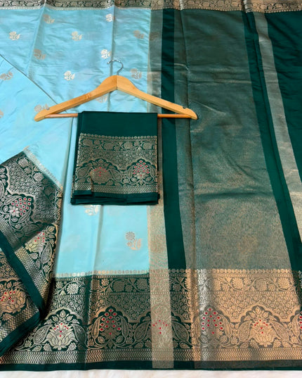 banarasi semi katan silk dyed sarees