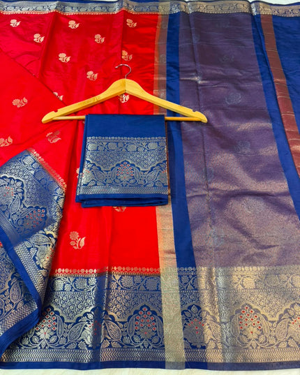 banarasi semi katan silk dyed sarees