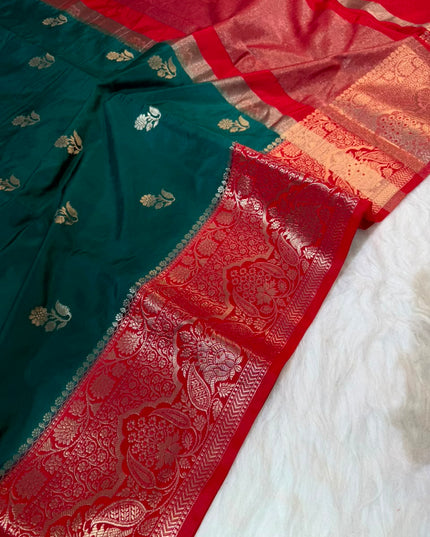 banarasi semi katan silk dyed sarees