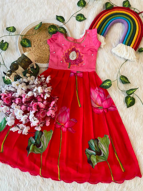 Lotus Beauty Bangalore Silk Kids Lehenga
