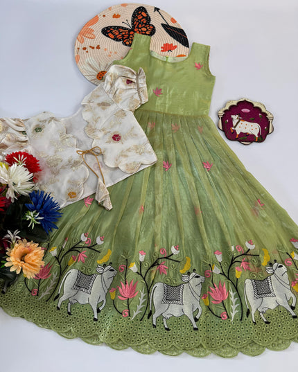pichwai gown with coat