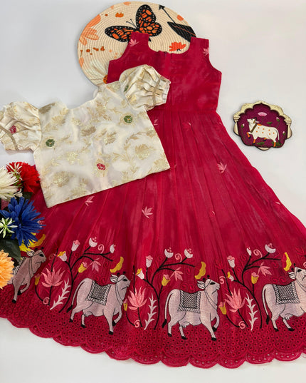 pichwai gown with coat