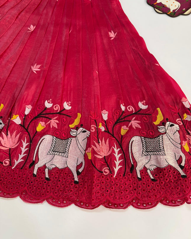 Cow design gown with coat