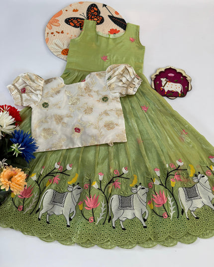 pichwai gown with coat