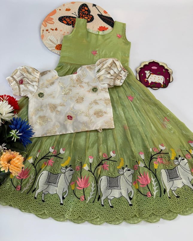 Cow design gown with coat