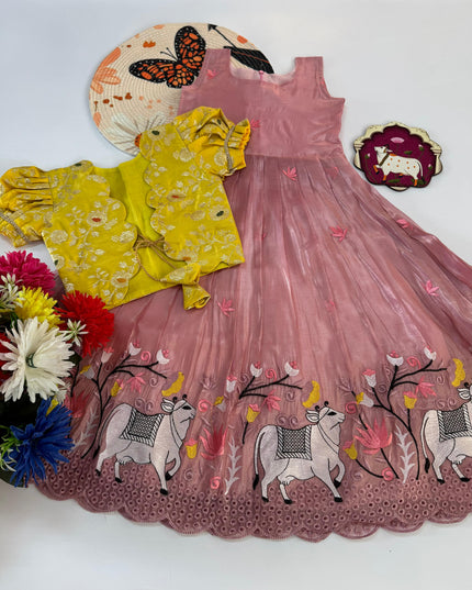 pichwai gown with coat