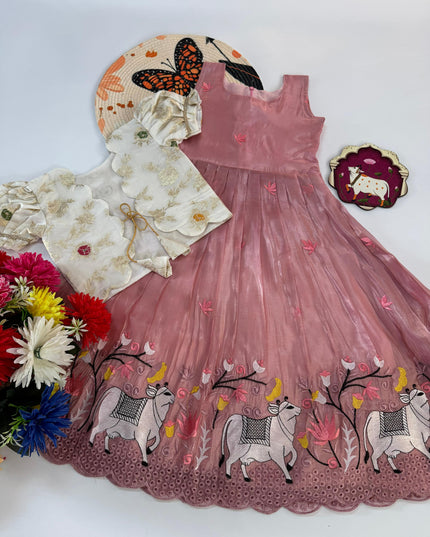 pichwai gown with coat