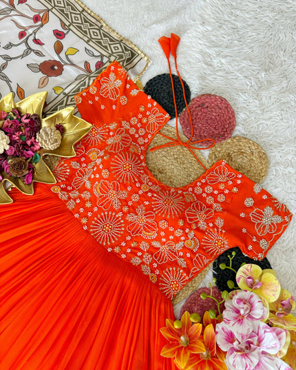 Beautiful Maggam Work Gown With Kalamkari Dupatta