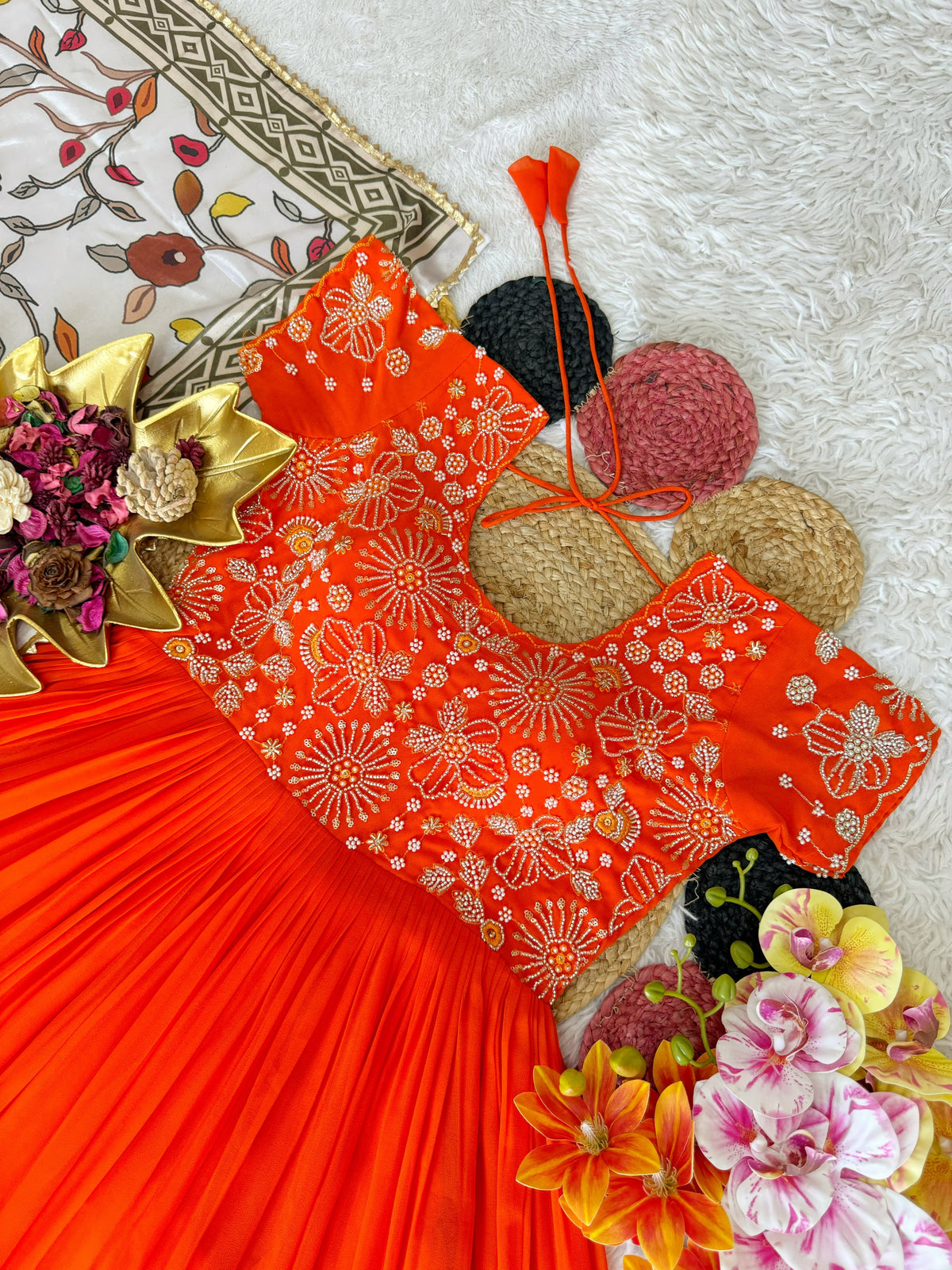 Sweety Maggam Work Georgette Gown with Kalamkari Dupatta