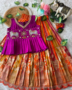 Rust Orange & Magenta Set / 1-3 Y