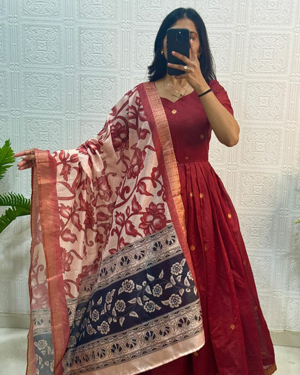 Anarkali with dupatta
