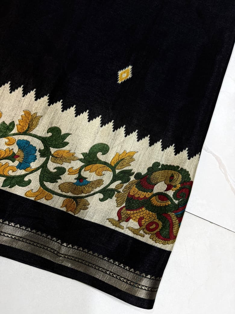 Black Kalamkari Saree