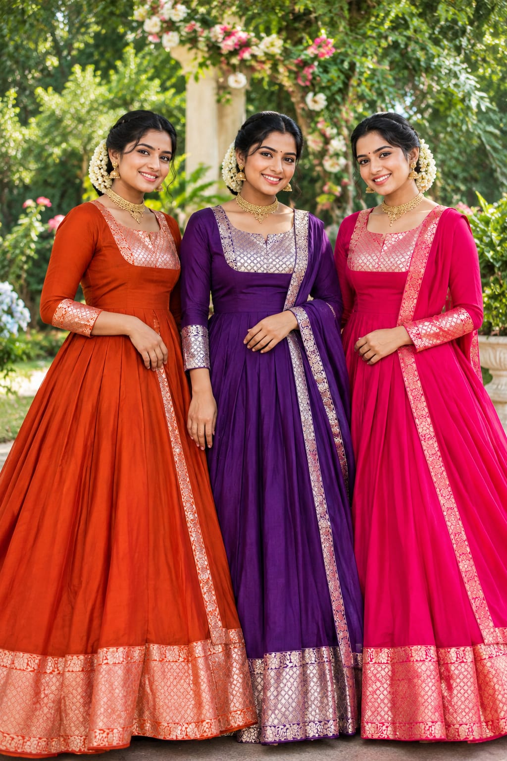 Bright Long Gown with Dupatta
